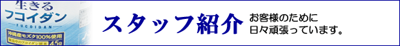 スタッフ紹介 お客様のために日々頑張っています。